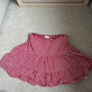 Gingham Tiered Mini Skirt